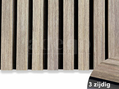 Adeqo Akupanel - Akoestische Wandpanelen - Verouderd Eiken 300 x 60 cm - 3 zijdig