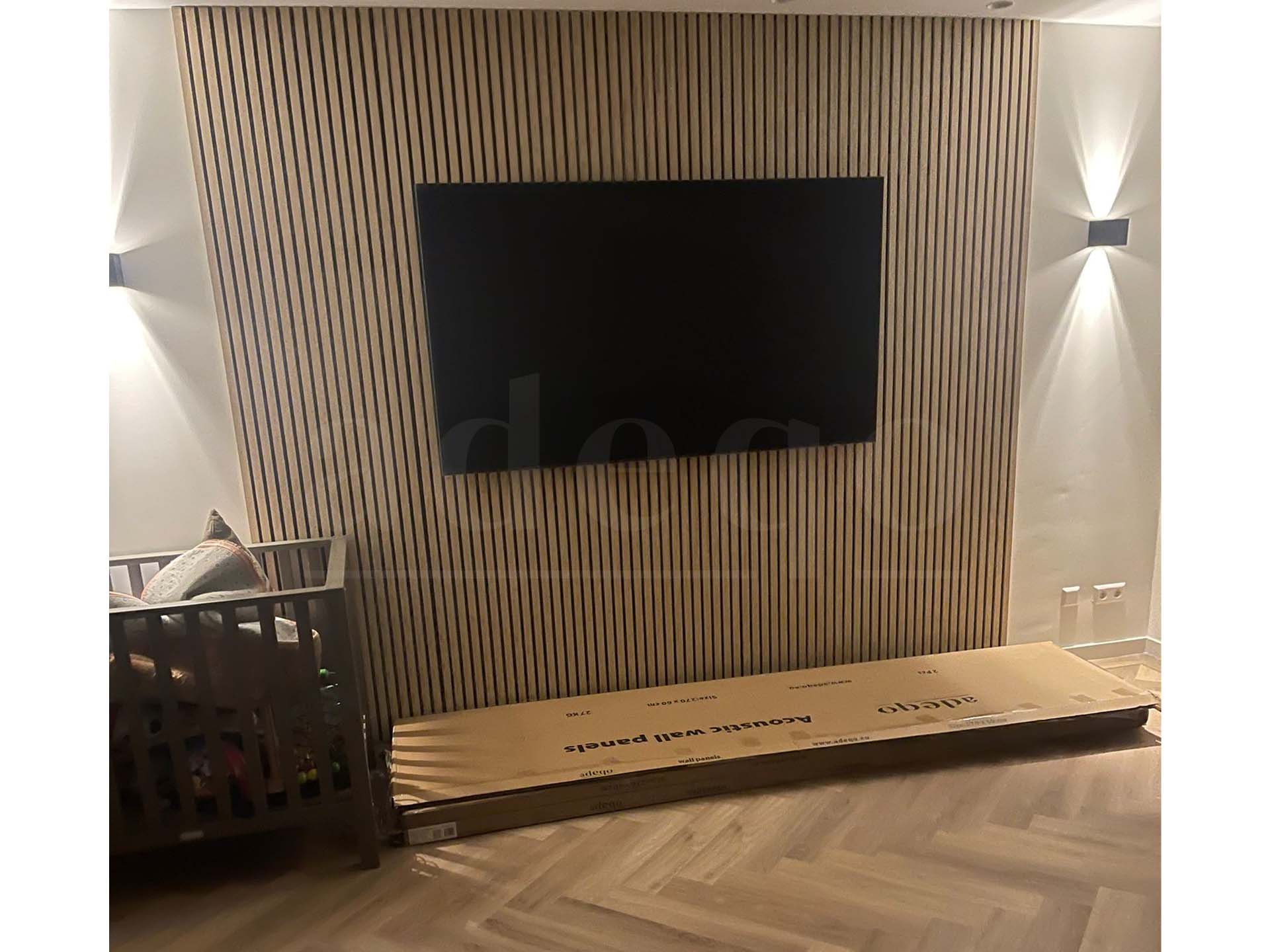 Adeqo Akupanel - Akoestische Wandpanelen - Natuurlijk Eiken 260 x 60 cm - 3 zijdig