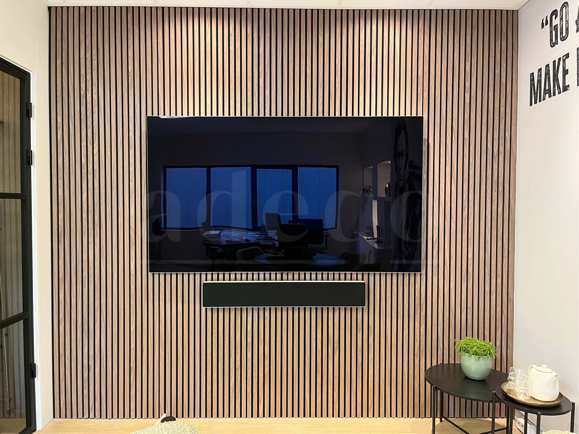 Adeqo Akupanel - Akoestische Wandpanelen - Licht Walnoot 260 x 60 cm - 3 zijdig