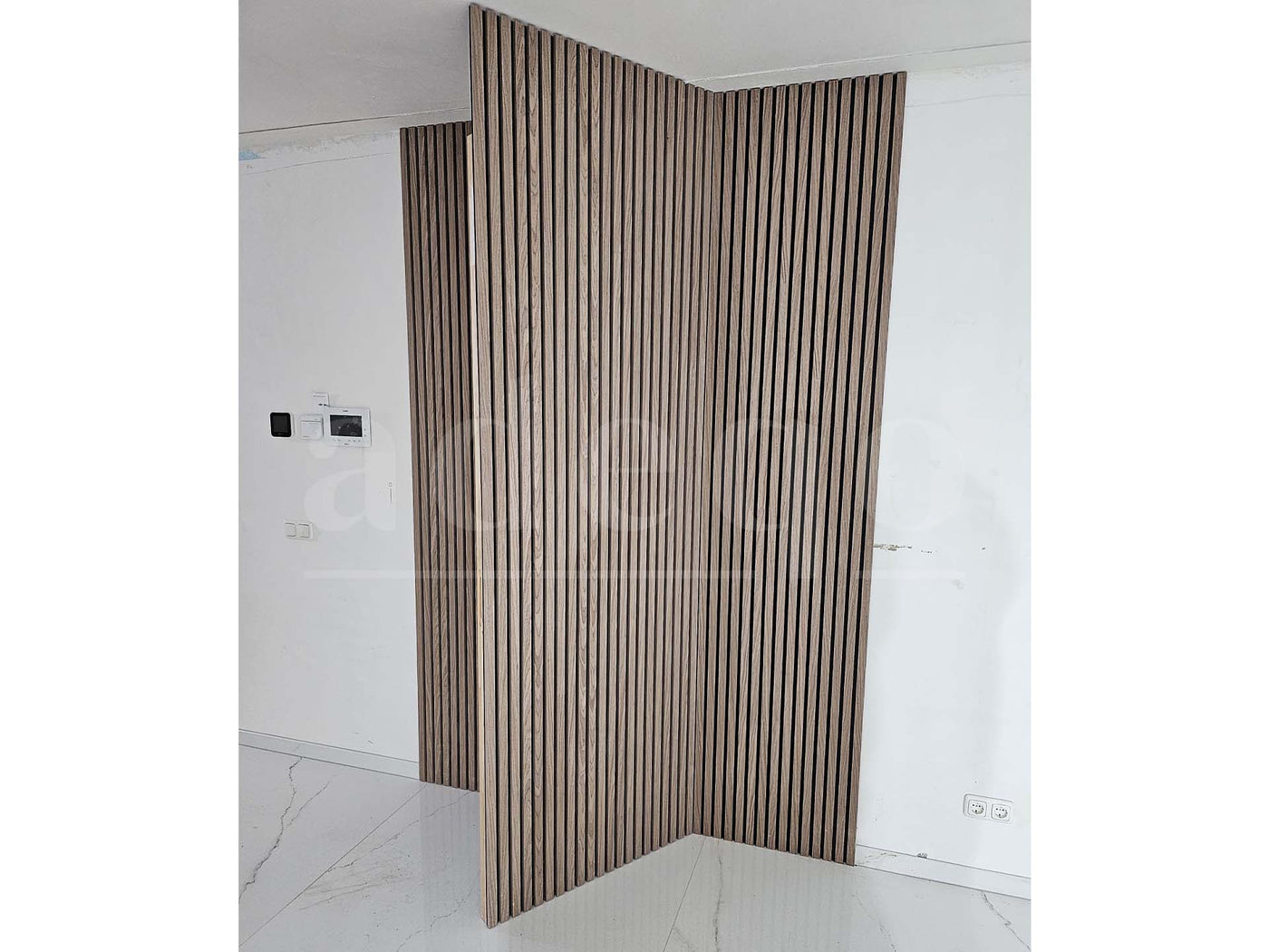 Adeqo Akupanel - Akoestische Wandpanelen - Licht Walnoot 260 x 60 cm - 3 zijdig