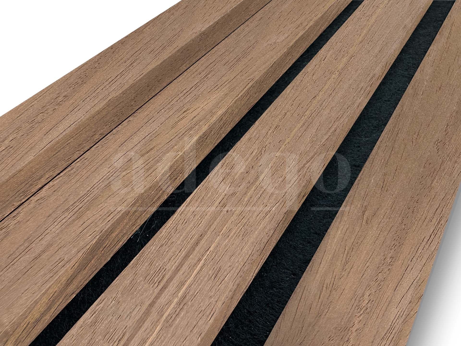 Adeqo Akupanel - Akoestische Wandpanelen - Klassiek Walnoot 300 x 60 cm - 3 zijdig