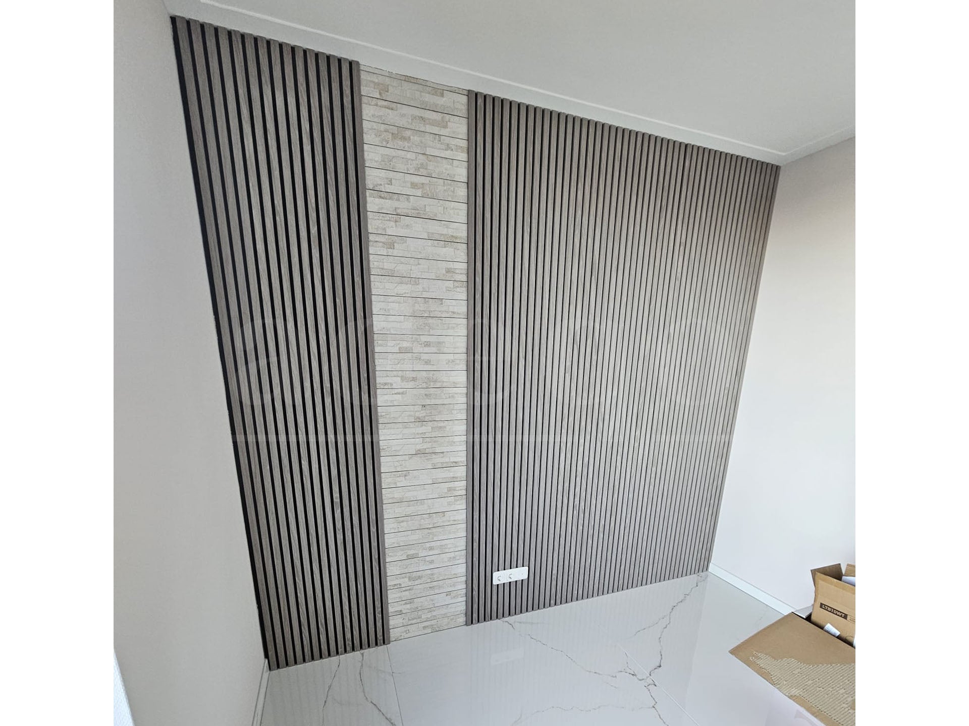 Adeqo Akupanel - Akoestische Wandpanelen - Grijs Eiken 260 x 60 cm - 3 zijdig