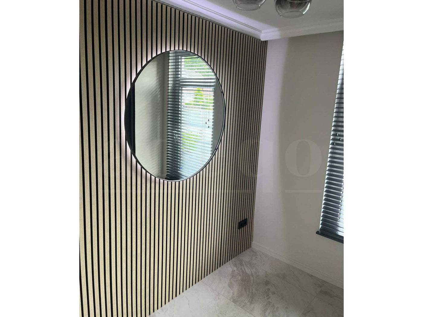 Adeqo Akupanel - Akoestische panelen - Wit Eiken 300 x 60 cm - 3 zijdig