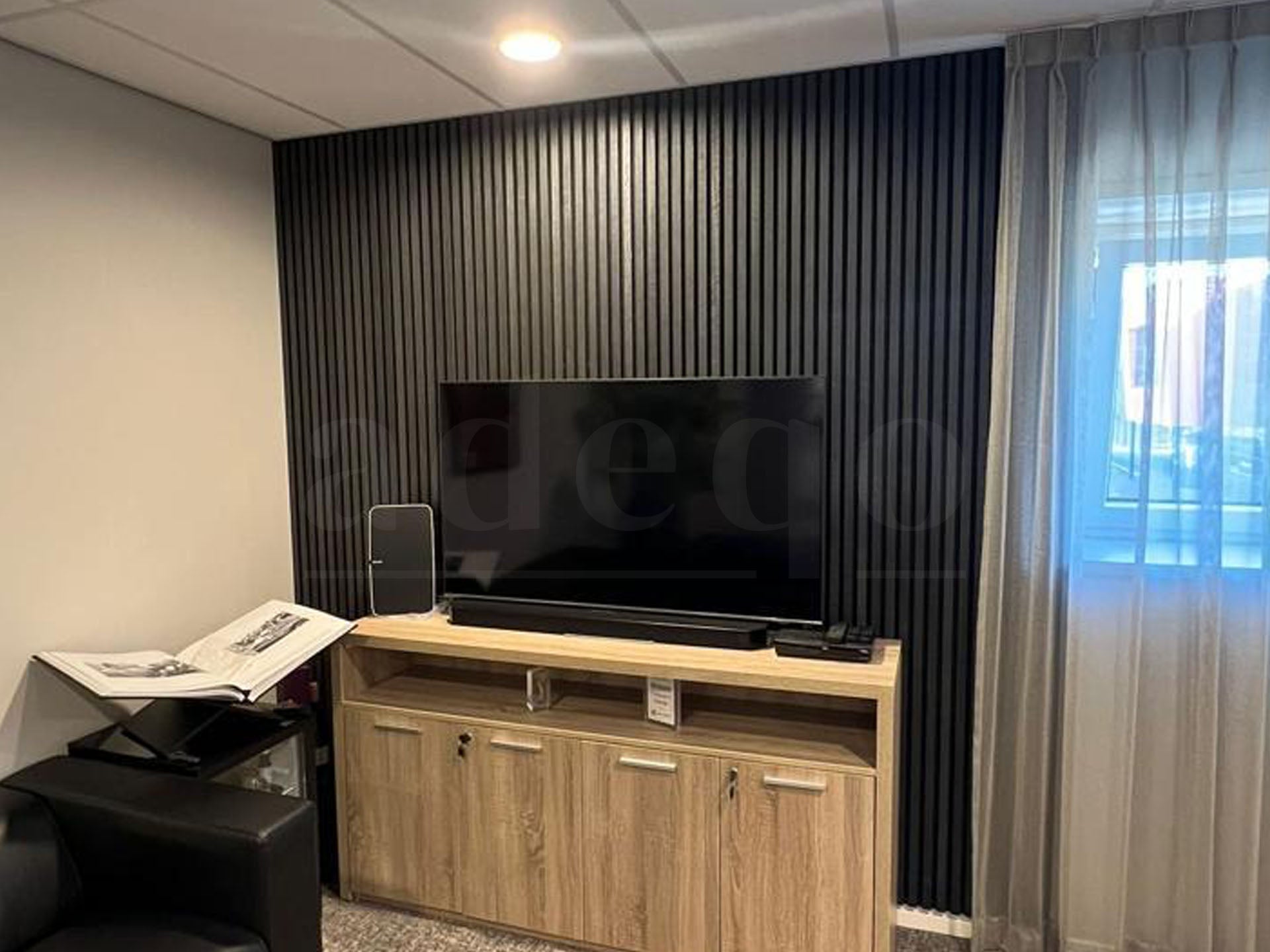 Adeqo Akupanel - Akoestische Wandpanelen - Zwart Eiken 300 x 60 cm - 3 zijdig