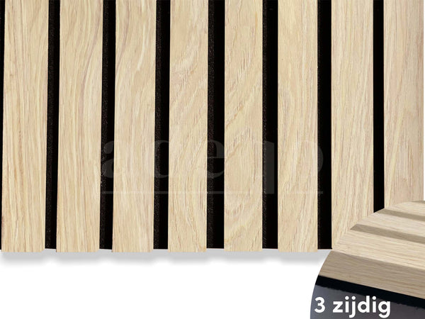 Adeqo Akupanel - Akustikpaneele - Natürliche Eiche 260 x 60 cm - 3-seitig
