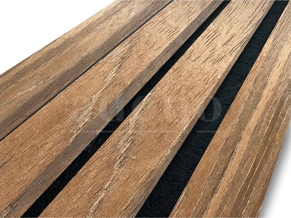 Adeqo akupanel - Akoestische wandpanelen - Bruin Eiken 260 x 60 cm - 3 zijdig - afbeelding 2