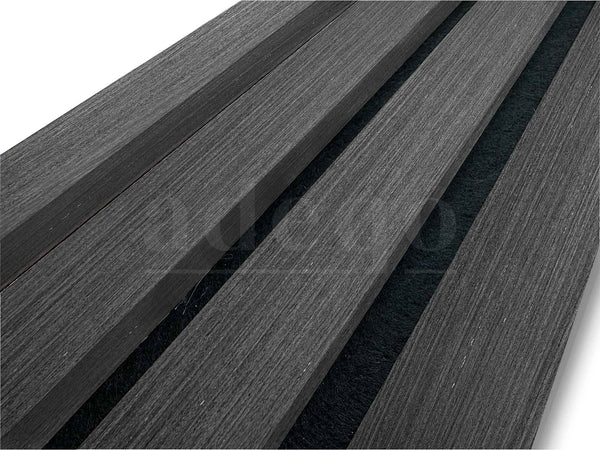 Adeqo Akupanel - Akoestische Wandpanelen - Zwart Eiken 260 x 60 cm - 3 zijdig - afbeelding 2