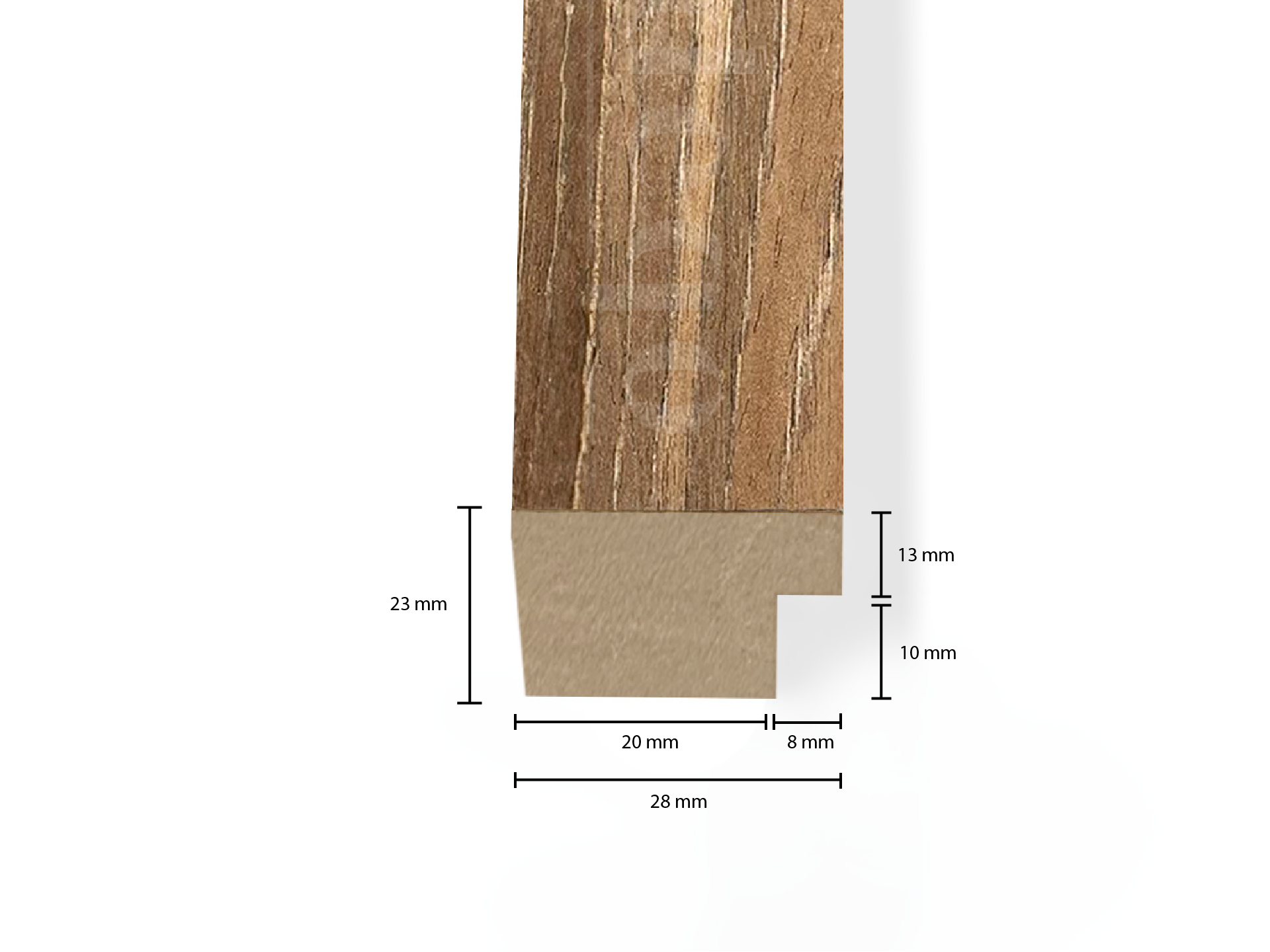 Adeqo eindlat voor Akupanel - Bruin Eiken - 300 cm