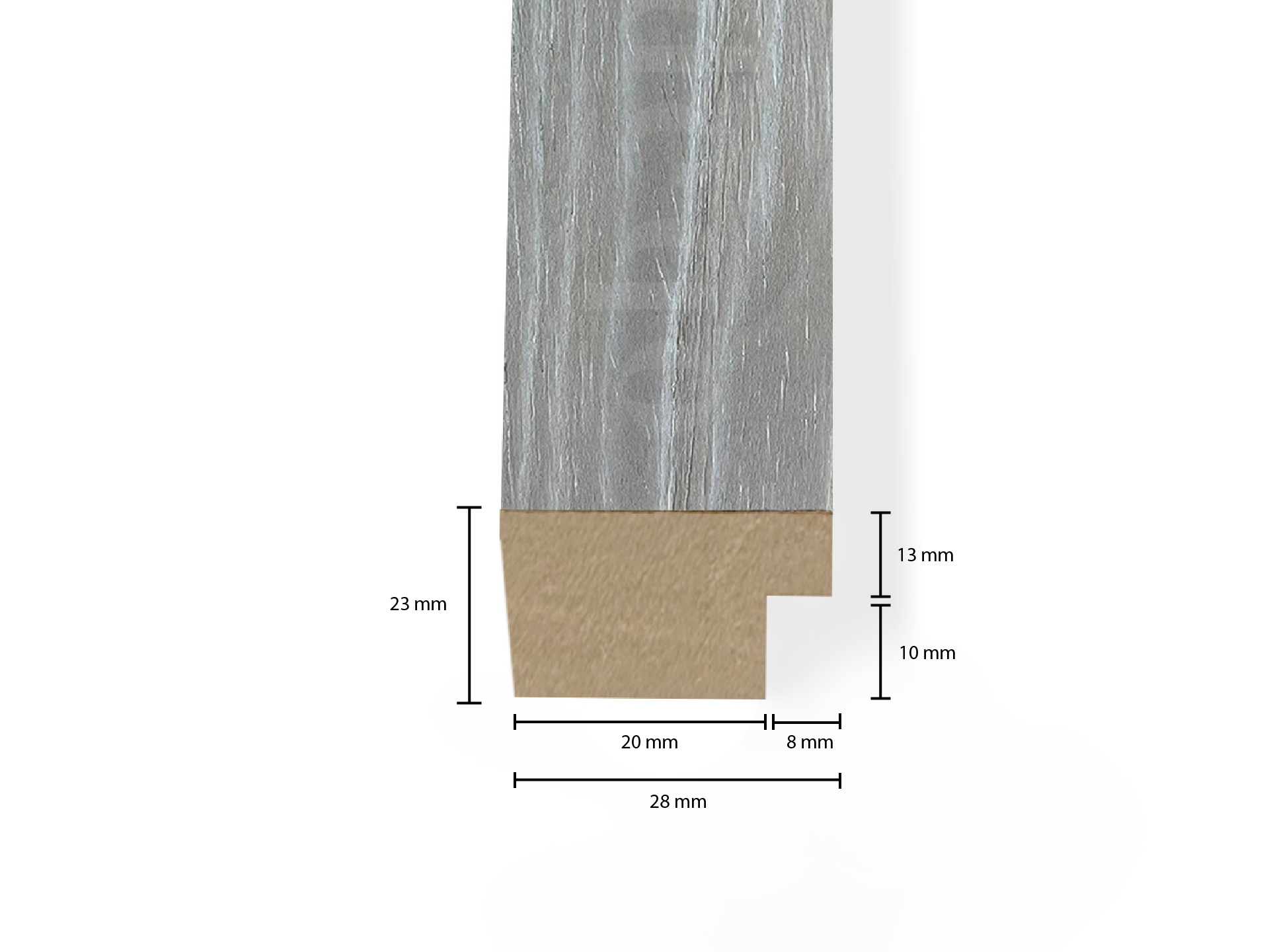 Adeqo eindlat voor Akupanel - Grijs Eiken - 300 cm