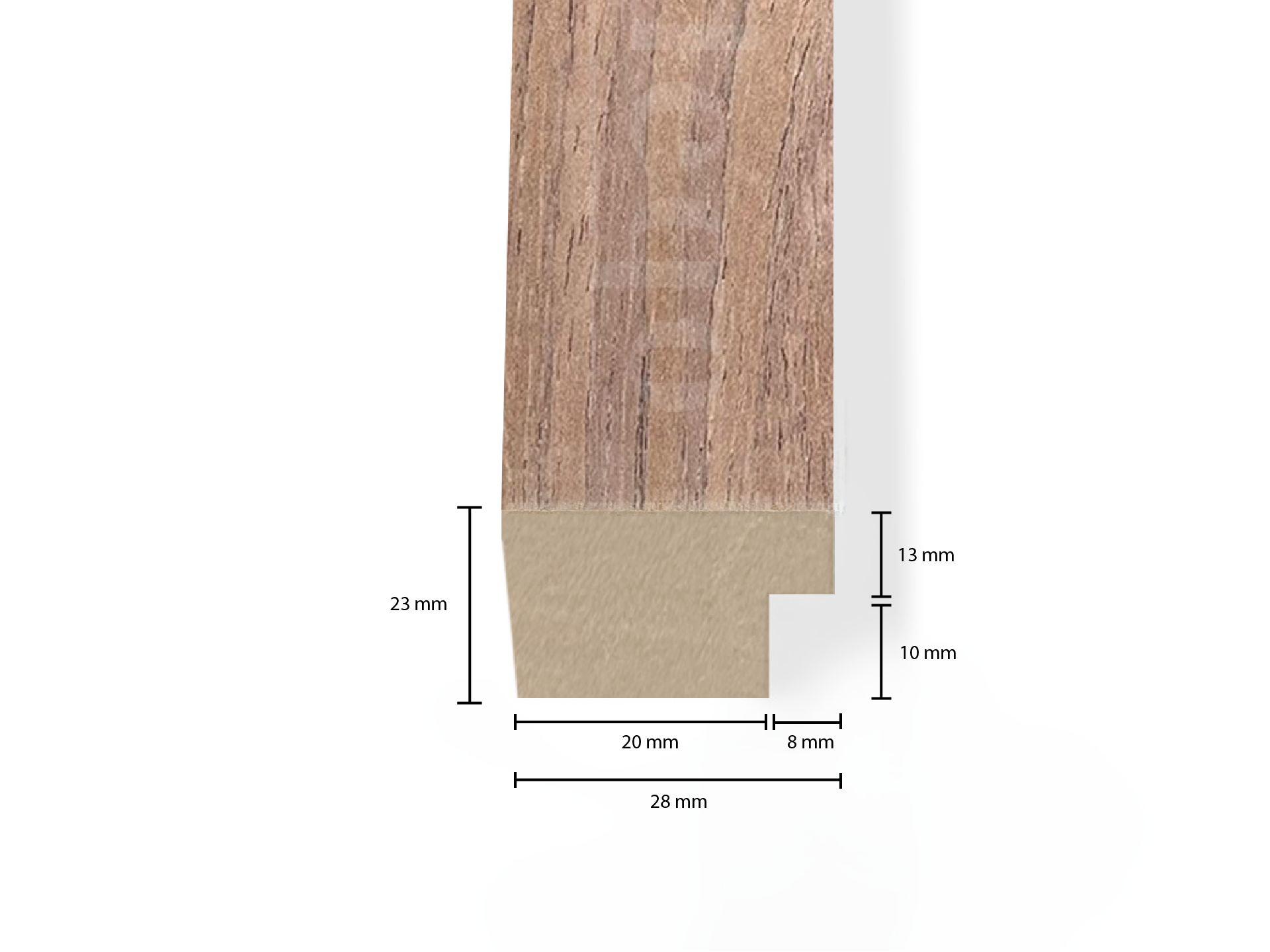 Adeqo eindlat voor Akupanel - Licht Walnoot - 300 cm