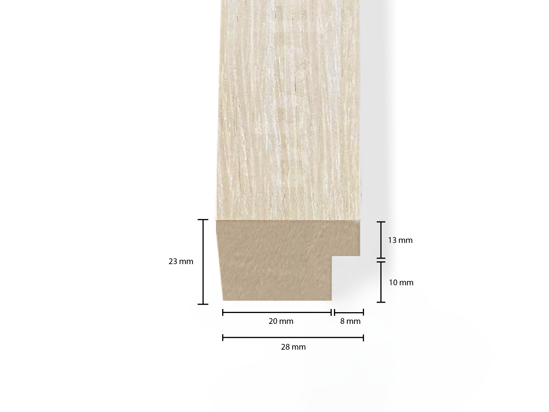 Adeqo eindlat voor Akupanel - Wit Eiken - 300 cm