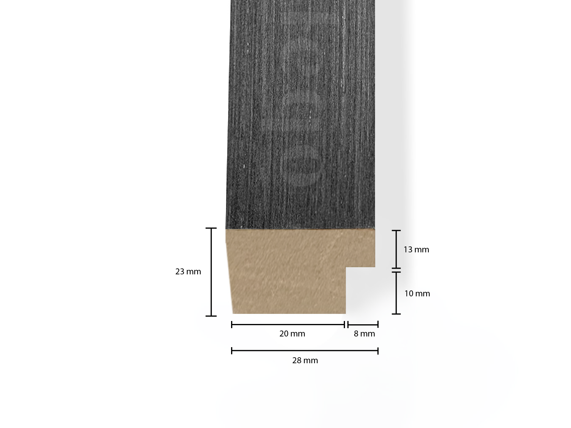 Adeqo eindlat voor Akupanel - Zwart Eiken - 300 cm