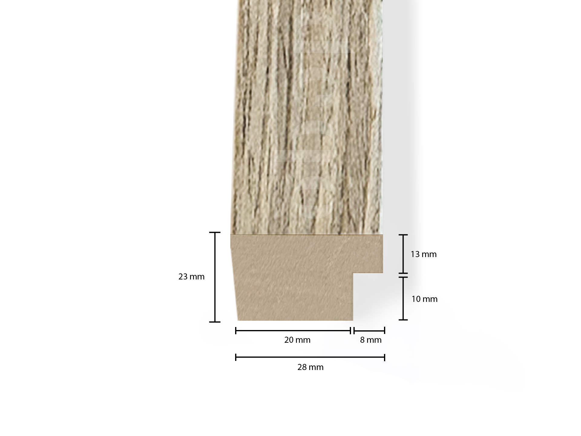 Adeqo eindlat voor Akupanel - Verouderd Eiken - 300 cm
