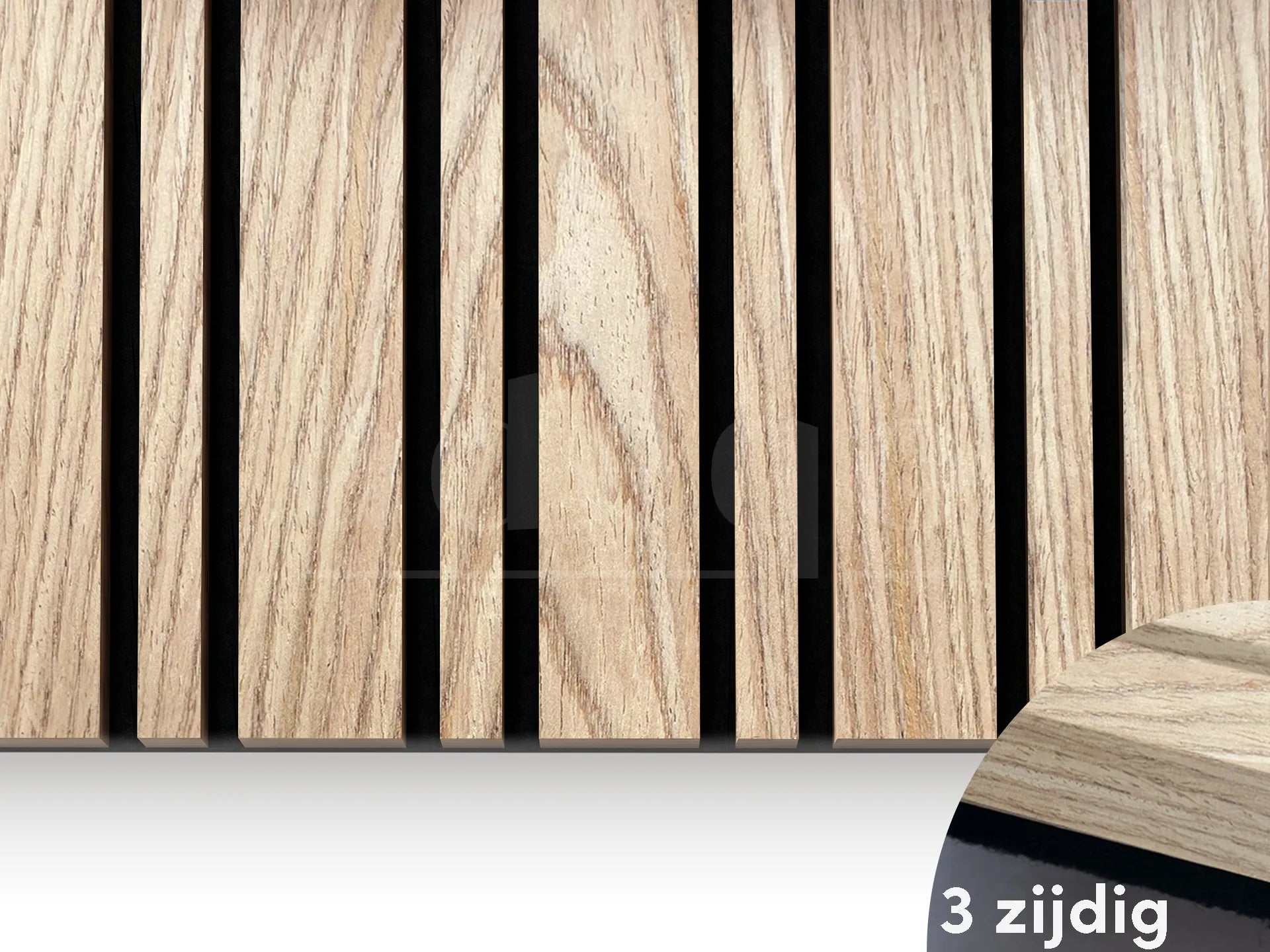 Adeqo Akupanel Wisselende lat 300x60 cm in Rustiek Eiken met 3-zijdig écht houtfineer, doorlopende houtnerf op de zijkanten