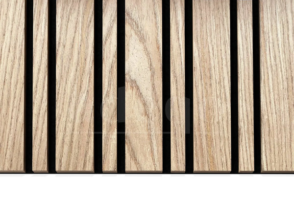 Adeqo Akupanel Wisselende lat - Rustiek Eiken hout 300 x 60 cm - 3 zijdig écht houtfineer - Akoestische Wandpanelen