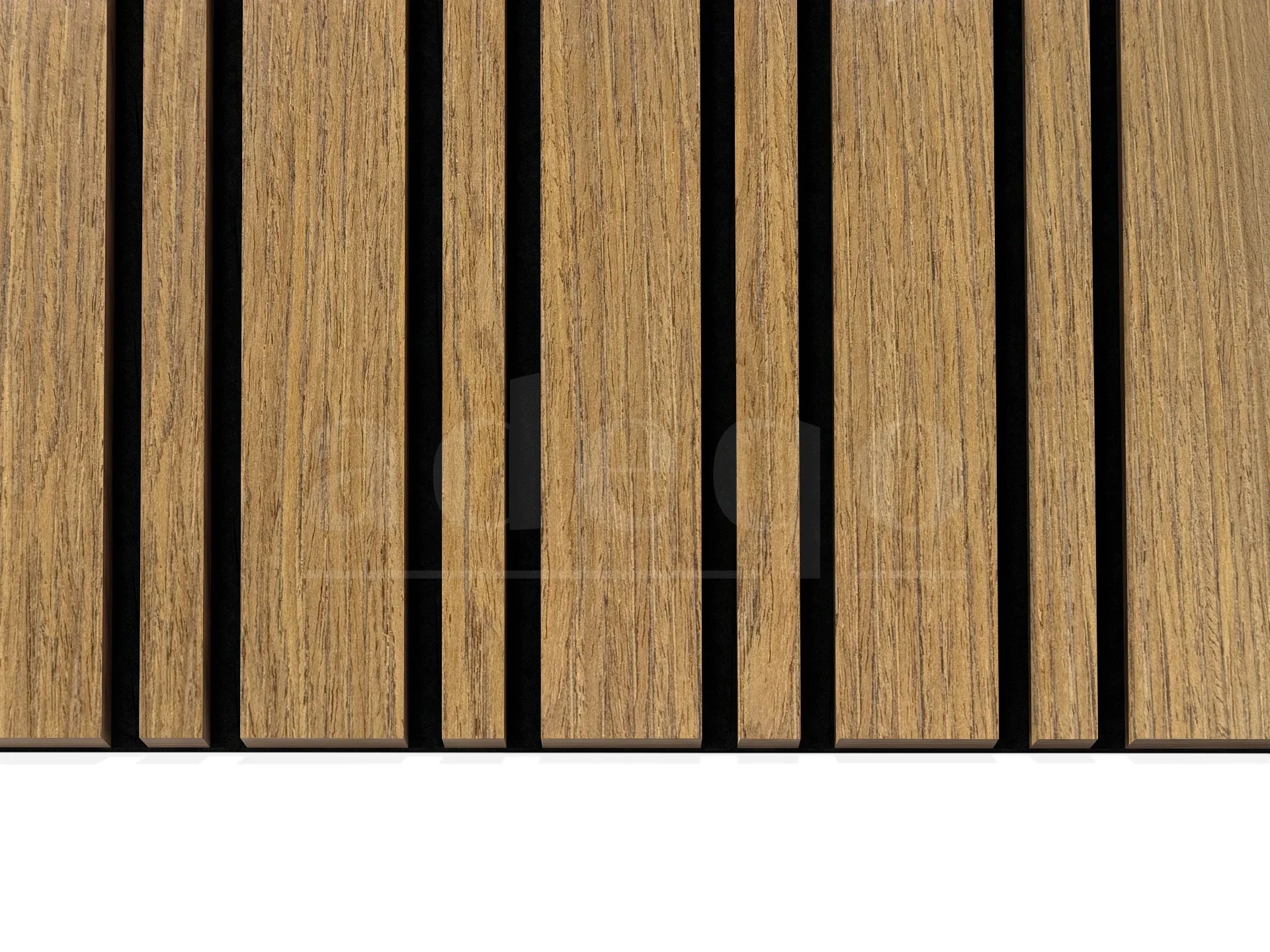 Adeqo Akupanel Wisselende lat 300x60 cm in Teak akoestisch wandpaneel met 6+2 cm afwisselend latpatroon