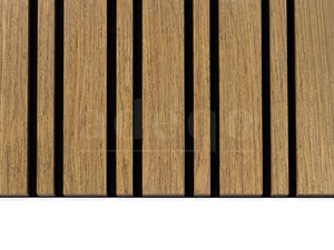 Adeqo Akupanel Wisselende lat - Teak hout 300 x 60 cm - 3 zijdig écht houtfineer - Akoestische Wandpanelen