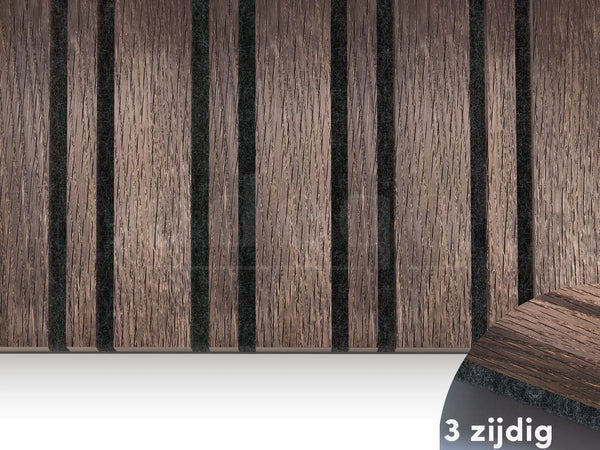 Adeqo Akupanel - Akustikpaneele Wechsellamelle - WoodSkin Räuchereiche Dunkel 300 x 60 cm - Bild 2