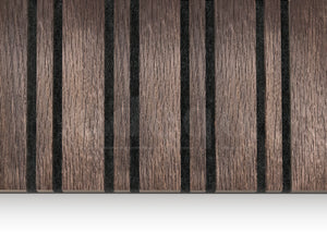 Adeqo Akupanel Wisselende lat WoodSkin - Gerookt Eiken Donker 300 x 60 cm - Akoestische Wandpanelen