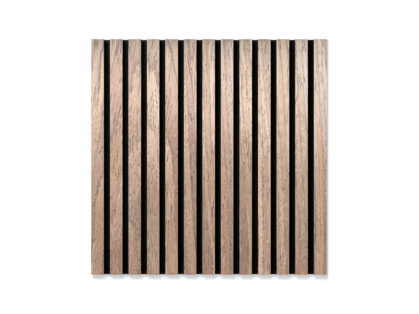 Akoestisch wandpaneel brandwerend 60x60 cm – Licht Walnoot op zwart vilt (brandklasse B-s1-d0)