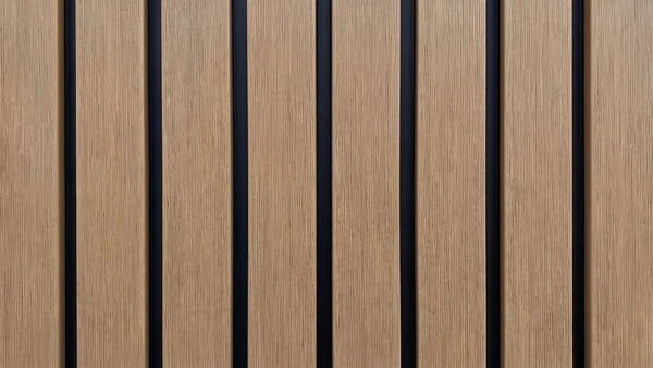 Composiet gevelpaneel in teak met co-extrusielaag, het geribbelde geveloppervlak van dichtbij