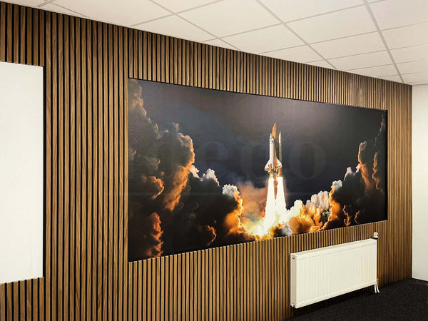 Adeqo akupanel - Akoestische wandpanelen - Bruin Eiken 300 x 60 cm - 3 zijdig