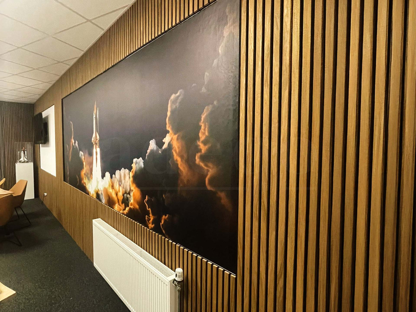 Adeqo akupanel - Akoestische wandpanelen - Bruin Eiken 300 x 60 cm - 3 zijdig