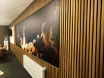 Adeqo akupanel - Akoestische wandpanelen - Bruin Eiken 300 x 60 cm - 3 zijdig
