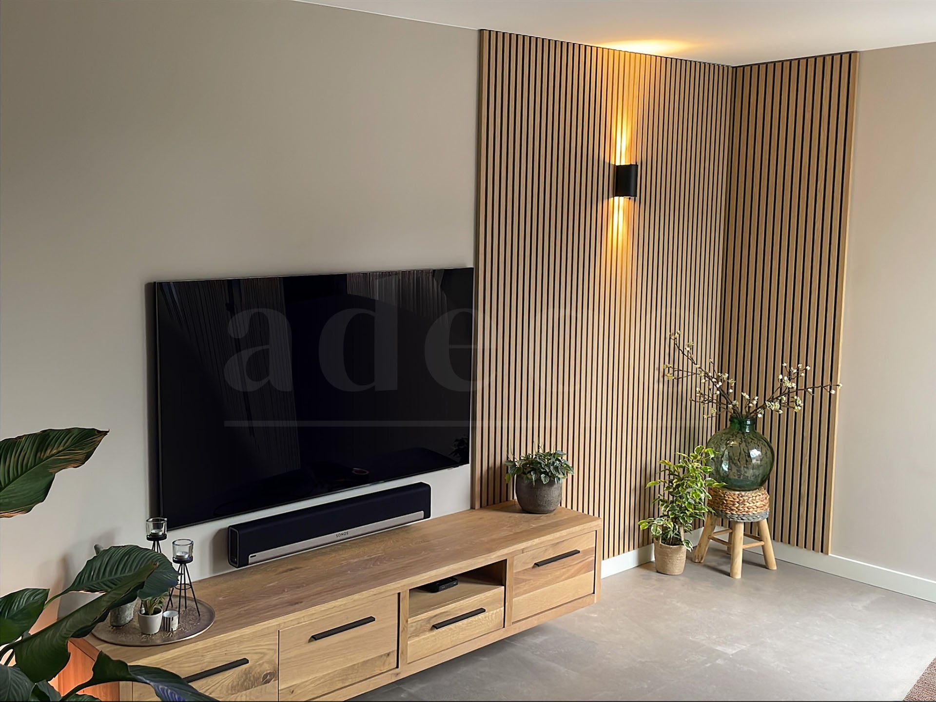 Adeqo Akupanel - Akoestische Wandpanelen - Rustiek Eiken 300 x 60 cm - 3 zijdig
