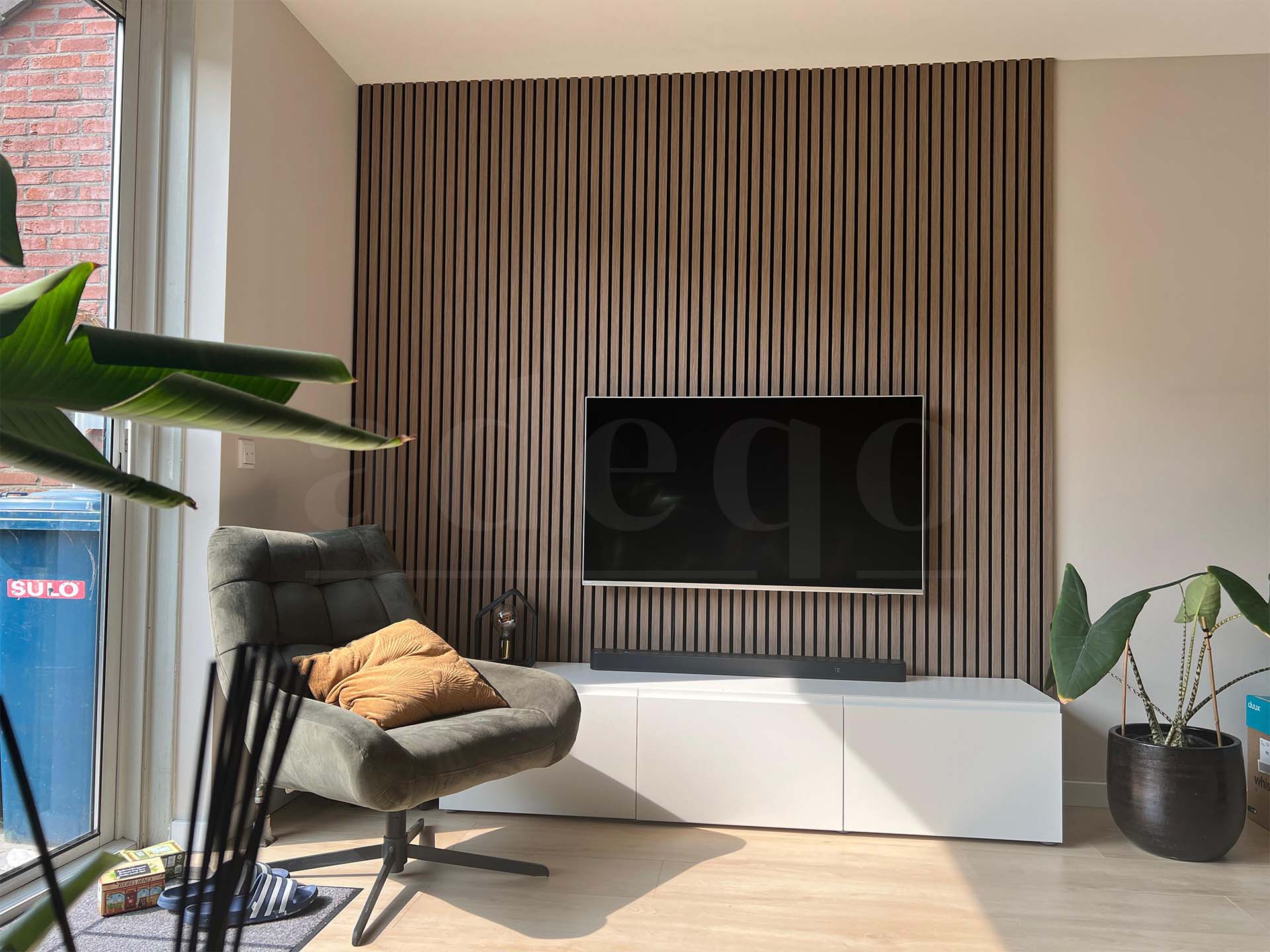 Adeqo Akupanel - Akoestische Wandpanelen - Verouderd Eiken 260 x 60 cm - 3 zijdig