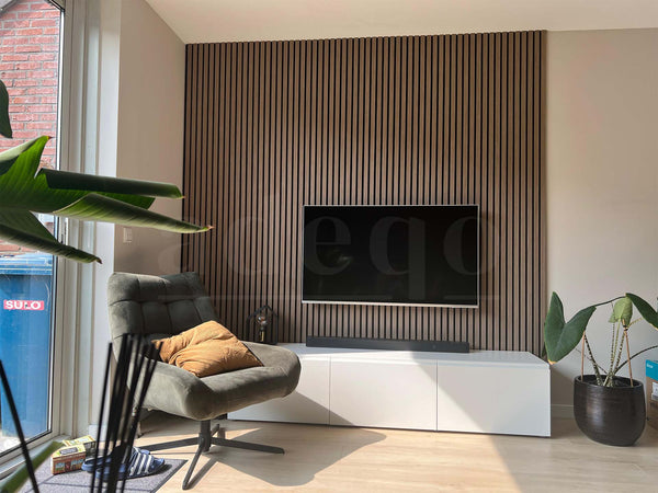 Adeqo Akupanel - Akoestische Wandpanelen - Verouderd Eiken 260 x 60 cm - 3 zijdig