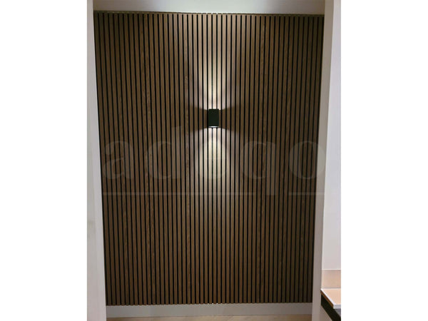 Adeqo Akupanel - Akoestische Wandpanelen - Licht Walnoot 300 x 60 cm - 3 zijdig