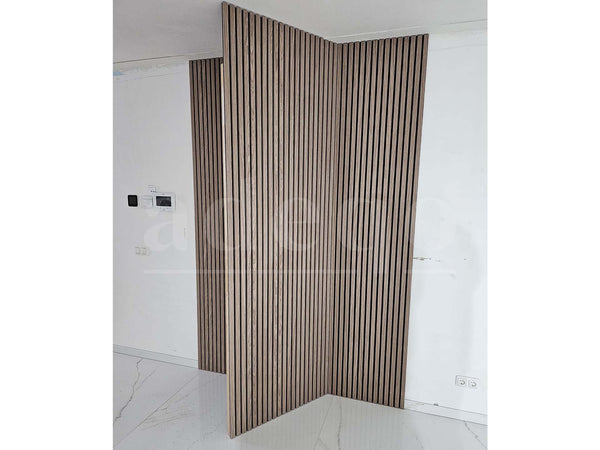 Adeqo Akupanel - Akoestische Wandpanelen - Licht Walnoot 300 x 60 cm - 3 zijdig
