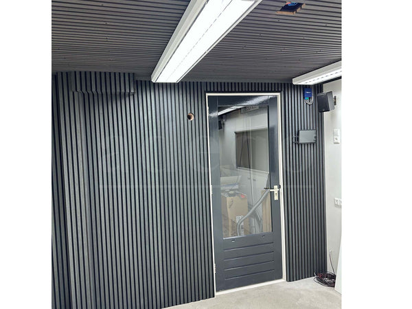 Adeqo Akupanel - Akoestische Wandpanelen - Zwart Eiken 300 x 60 cm - 3 zijdig