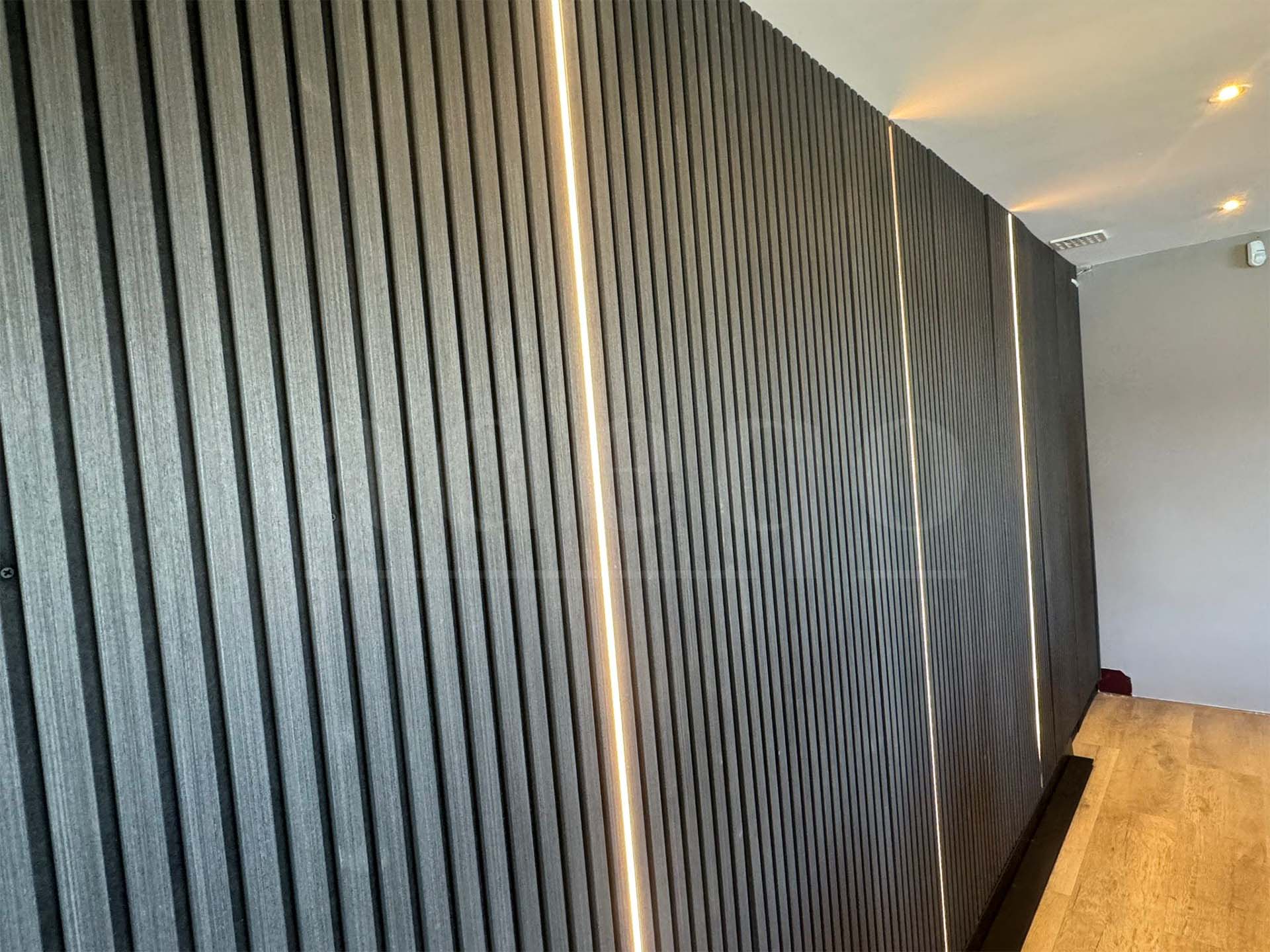 Adeqo Akupanel - Akoestische Wandpanelen - Zwart Eiken 300 x 60 cm - 3 zijdig