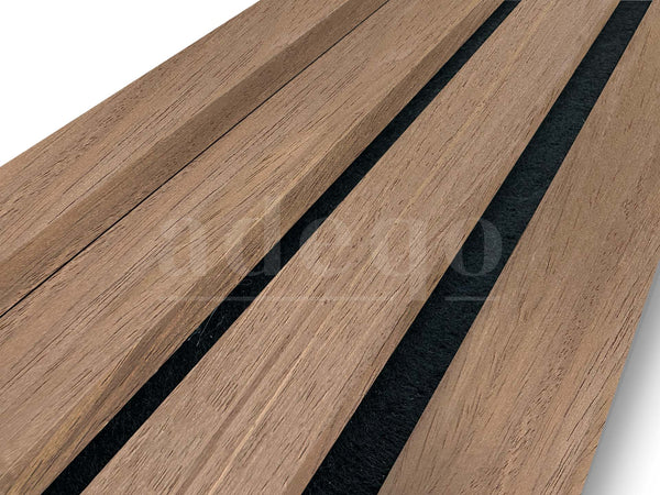 Adeqo Akupanel - Akoestische Wandpanelen - Klassiek Walnoot 260 x 60 cm - 3 zijdig - afbeelding 2