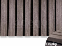 Adeqo Akupanel - Akoestische Wandpanelen - Donker Walnoot 260 x 60 cm - 3 zijdig