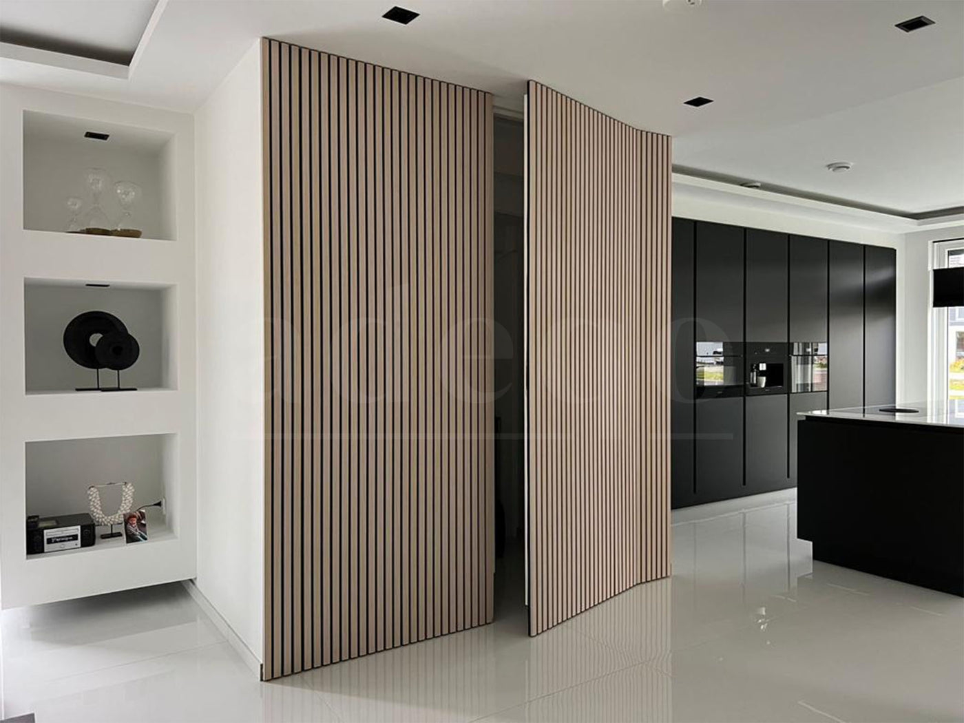 Adeqo Akupanel - Akoestische panelen - Wit Eiken 300 x 60 cm - 3 zijdig