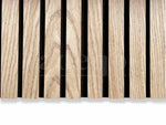 Adeqo Akupanel Brandwerend 300 x 60 cm in Rustiek Eiken, 3-zijdig echt houtfineer op zwart akoestisch vilt (brandklasse B-s1, d0)