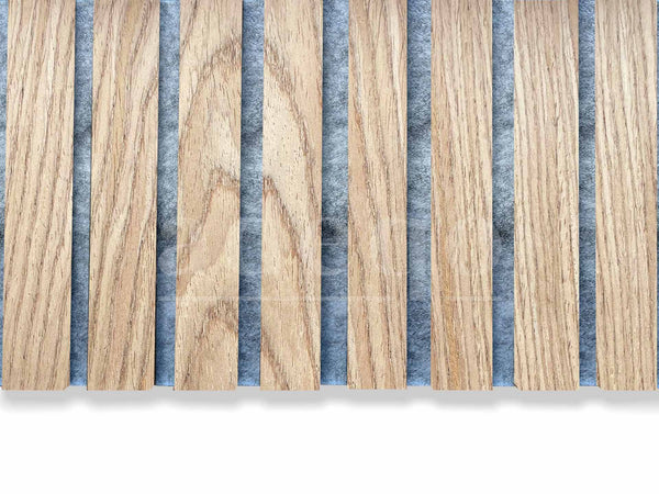 Adeqo Akupanel - Akoestische Wandpanelen - Rustiek Eiken (grijs vilt) 260 x 60 cm - 3 zijdig