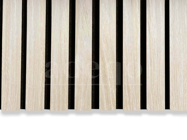 Adeqo Akupanel - Akoestische panelen - Wit Eiken 300 x 60 cm - 3 zijdig