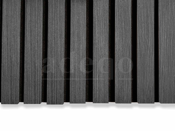 Adeqo Akupanel - Akoestische Wandpanelen - Zwart Eiken 300 x 60 cm - 3 zijdig