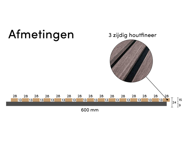 Geluidsabsorberend wandpaneel in Donker Walnoot voor verbeterde akoestiek en interieurdesign