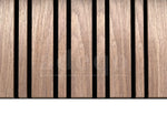 Adeqo Akupanel Wisselende lat 300x60 cm in Licht Walnoot akoestisch wandpaneel met 6+2 cm afwisselend latpatroon