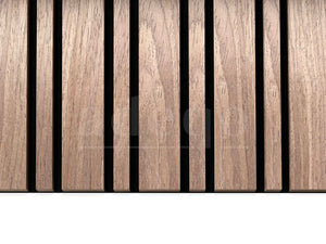 Adeqo Akupanel Wisselende lat - Licht Walnoot hout 300 x 60 cm - 3 zijdig écht houtfineer - Akoestische Wandpanelen