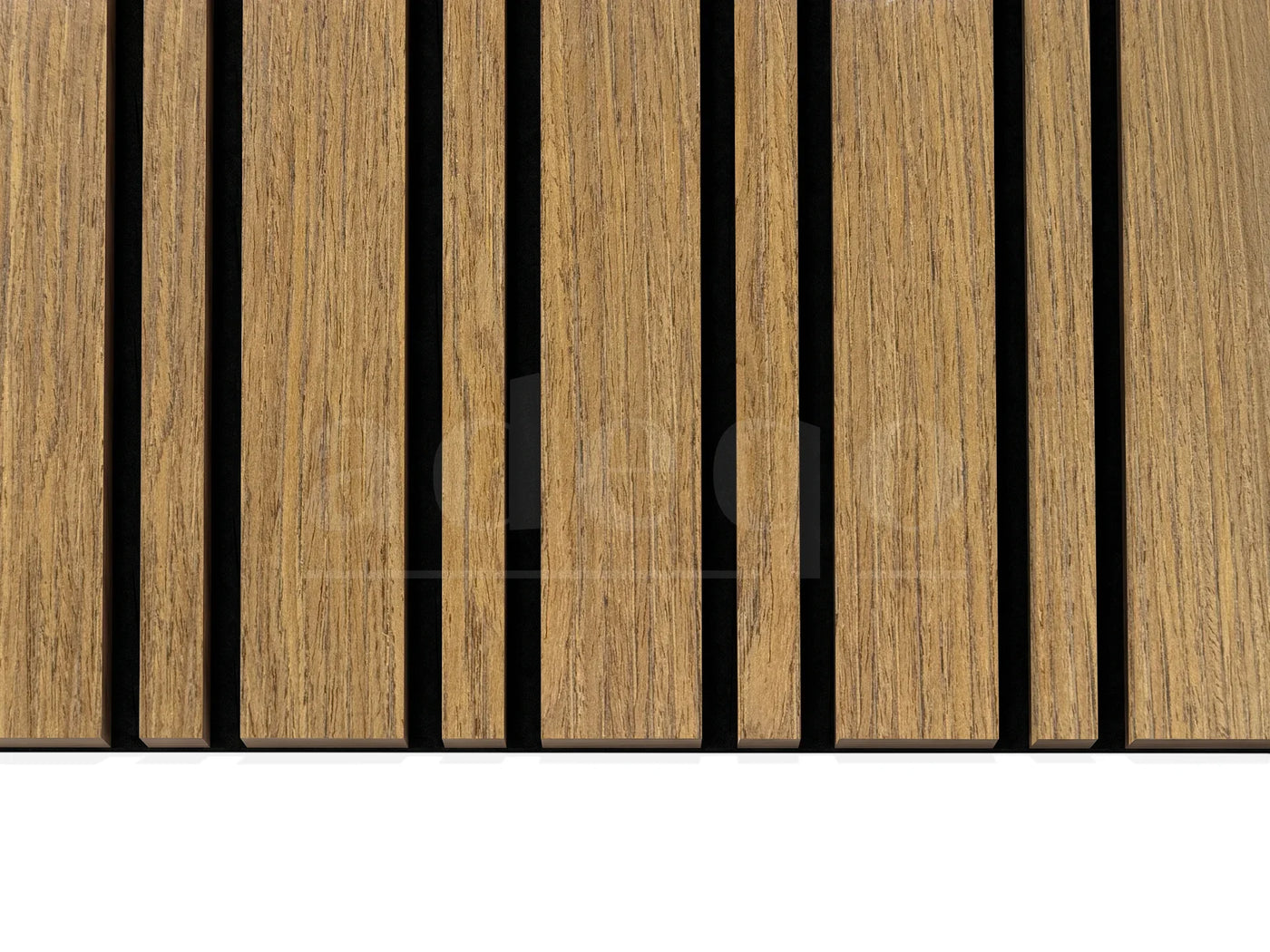 Adeqo Akupanel Wisselende lat 300x60 cm in Teak akoestisch wandpaneel met 6+2 cm afwisselend latpatroon