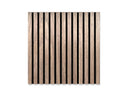 Akoestisch wandpaneel brandwerend 60x60 cm – Licht Walnoot op zwart vilt (brandklasse B-s1-d0)