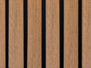 Composiet gevelbekleding in de kleur Teak/Zwart, rhombusprofiel met zwarte schaduwlijnen
