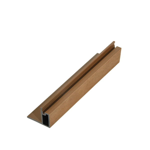 Compolux eindprofiel teak, vooraanzicht met houtnerf